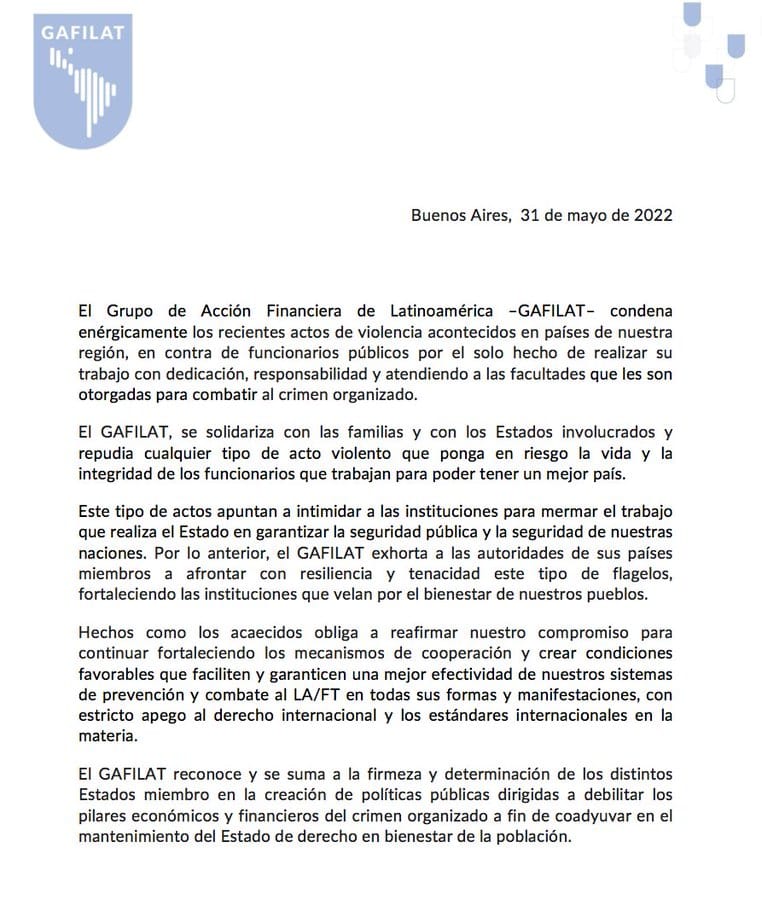 Comunicado de GAFILAT