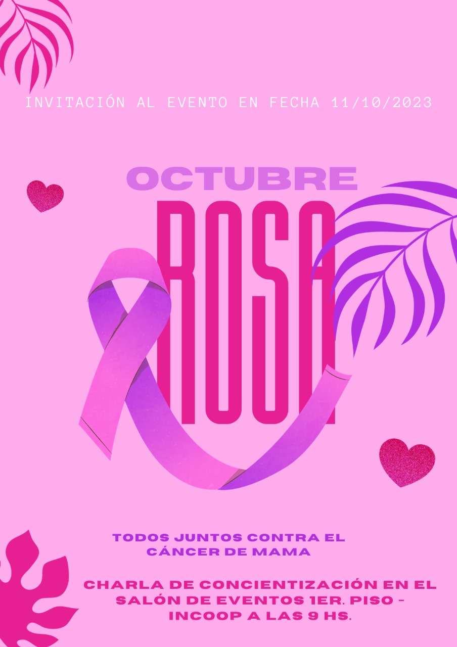 invitacion charla Octubre Rosa 2023