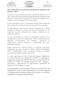 LXXVI Sesión Plenaria de la Reunión Especializada de Cooperativas del Mercosur – RECM